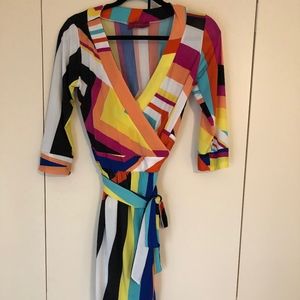 Melissa Masse Multicolor Wrap Dress
